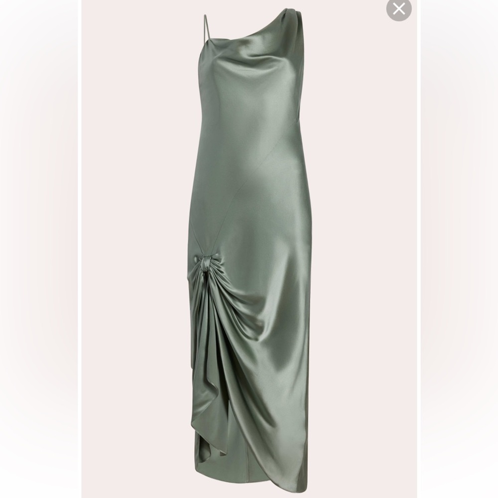 Cinq a Sept Green Silk Dress